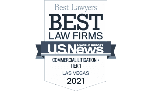   Recognition from U.S. News & World Reports for 2021 Best Law Firms Commercial Litigation - Tier 1