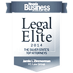   Recognition from Nevada Business Magazine Legal Elite 2014 - Silver State's Top Attorneys